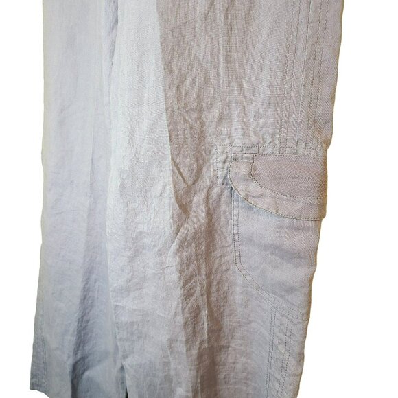 Soft Surroundings Womens LG/TALL Gray Wide Leg Elastic Waist Pull On Cargo Pants - Picture 4 of 12